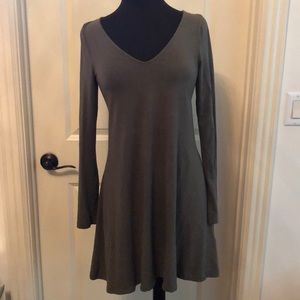olive long sleeved t-shirt dress